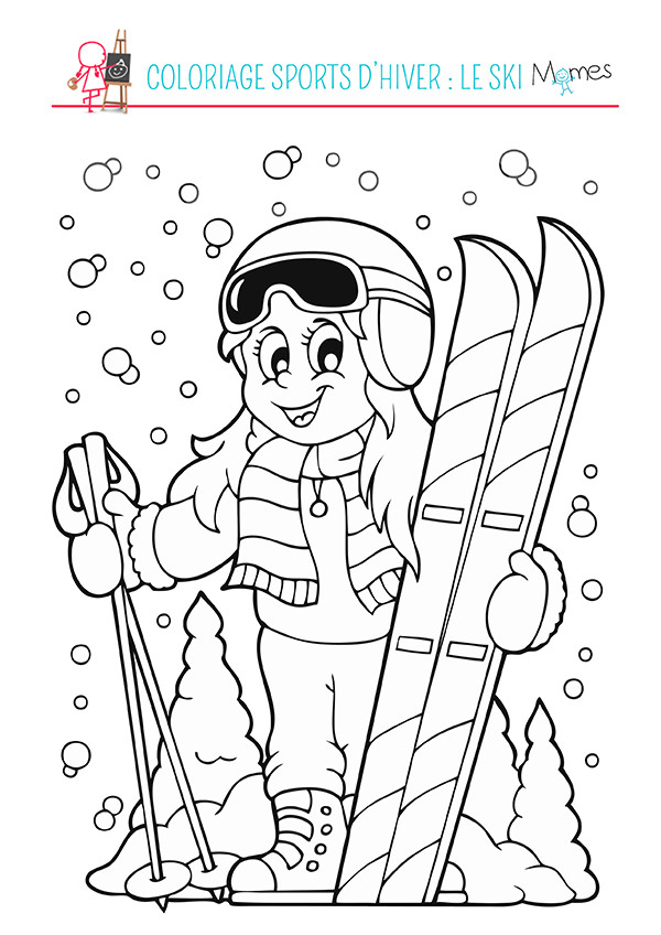 Coloriage D Hiver Gratuit à Imprimer Coloriage Sports D Hiver Le Ski Momes