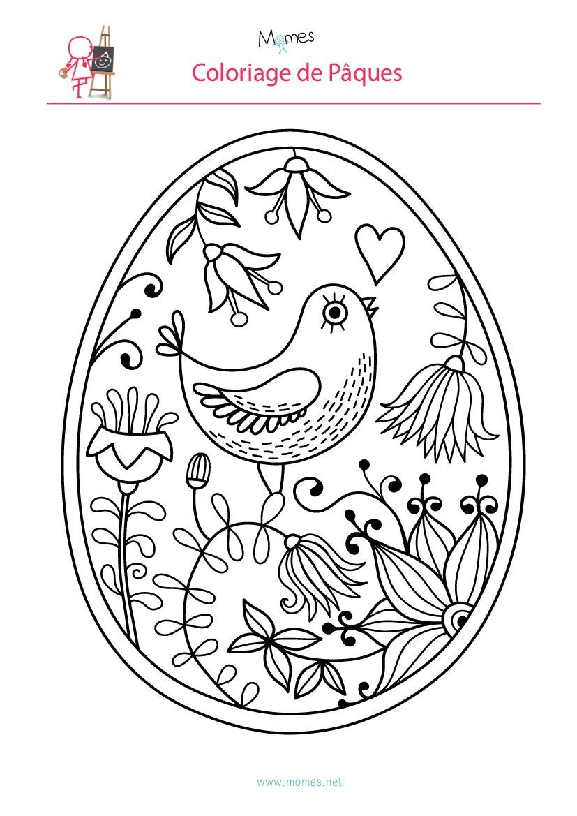 Coloriage D Oeuf Paque Coloriage De L Oeuf De Pâques à L Oiseau