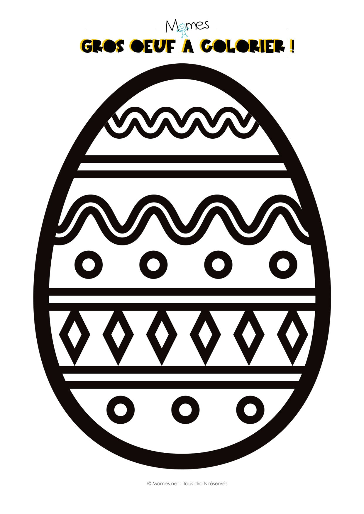 Coloriage D Oeuf Paque Gros Oeuf De Pâques à Colorier 2 Ouschteren