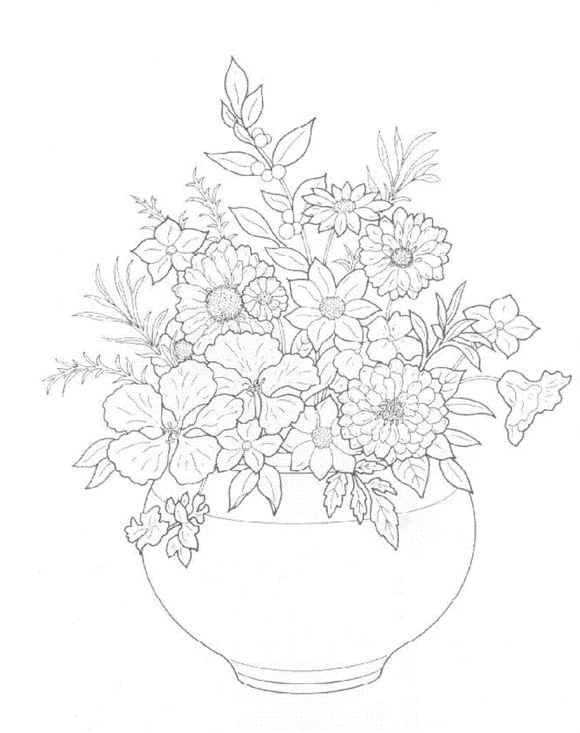 Coloriage D Un Bouquet De Fleurs épinglé Par Ma¯ré Lejeune Sur Dessin Peinture