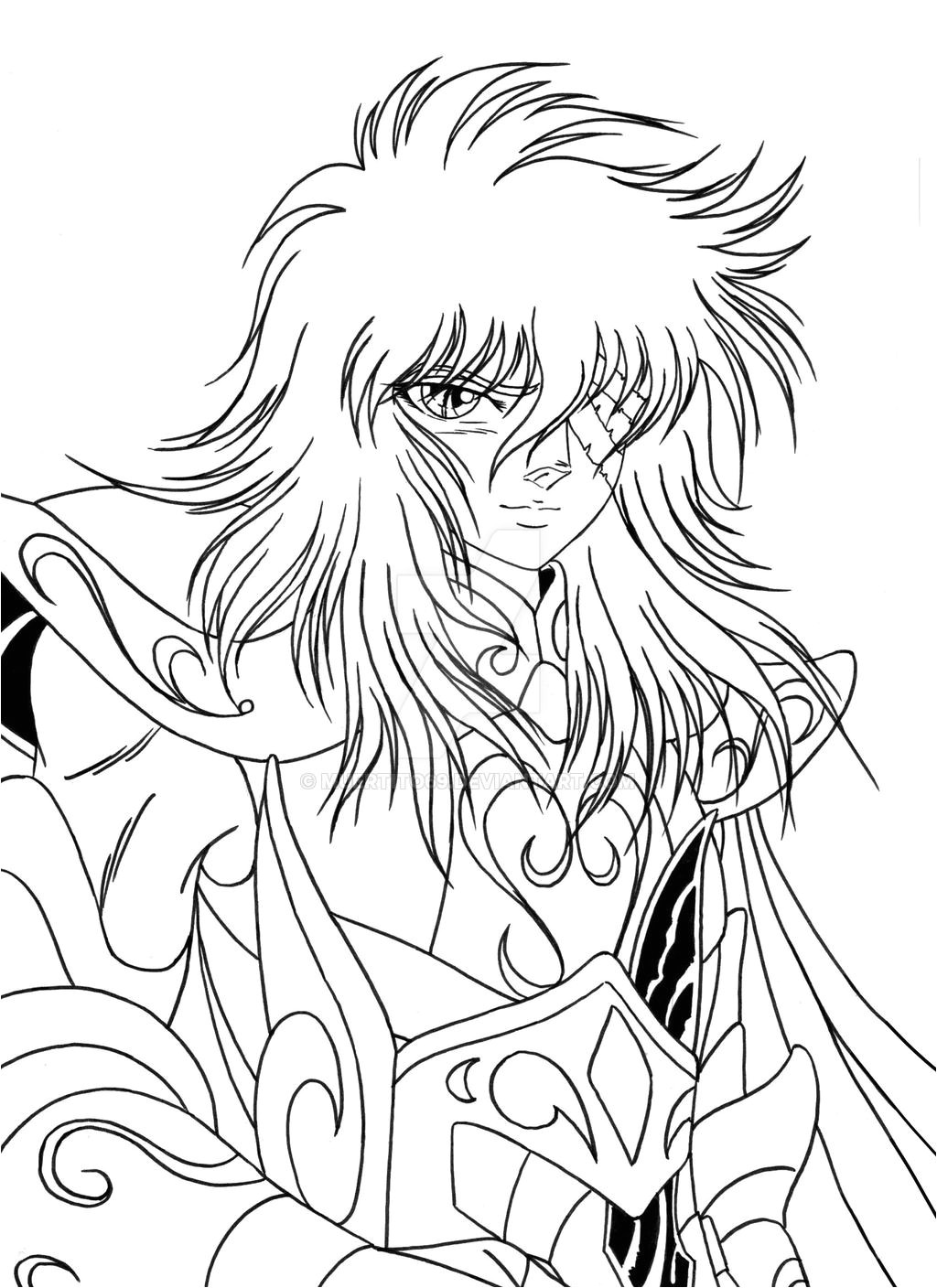 Coloriage D Un Chevalier Hyoga De Acuario Ink Saint Seiya by Muertito69