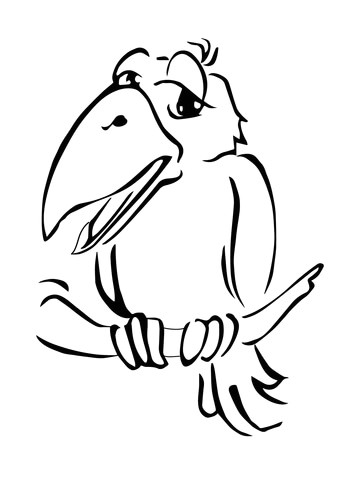 Coloriage D Un Corbeau Coloriage Mignon Corbeau Sur Une Branche