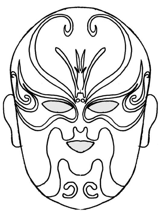 Coloriage D Un Masque Coloriage D Un Masque theatre Chinois N°1 Tête à Modeler