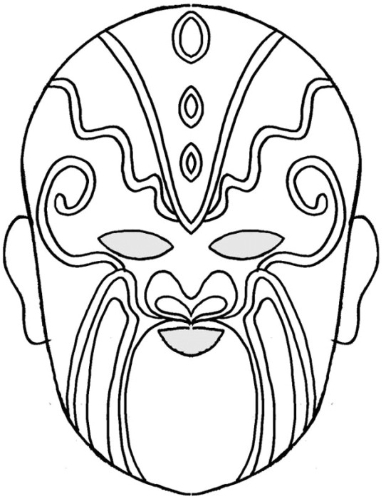 Coloriage D Un Masque Coloriage D Un Masque theatre Chinois N°2 Tête à Modeler