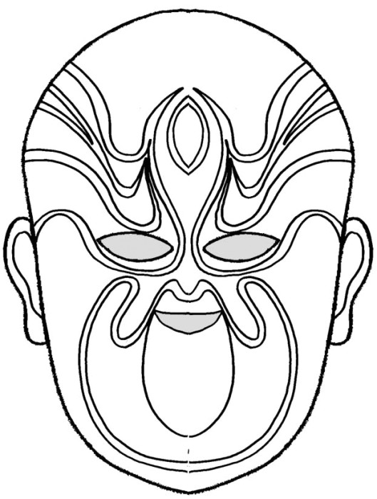 Coloriage D Un Masque Coloriage D Un Masque theatre Chinois N°3 Tête à Modeler