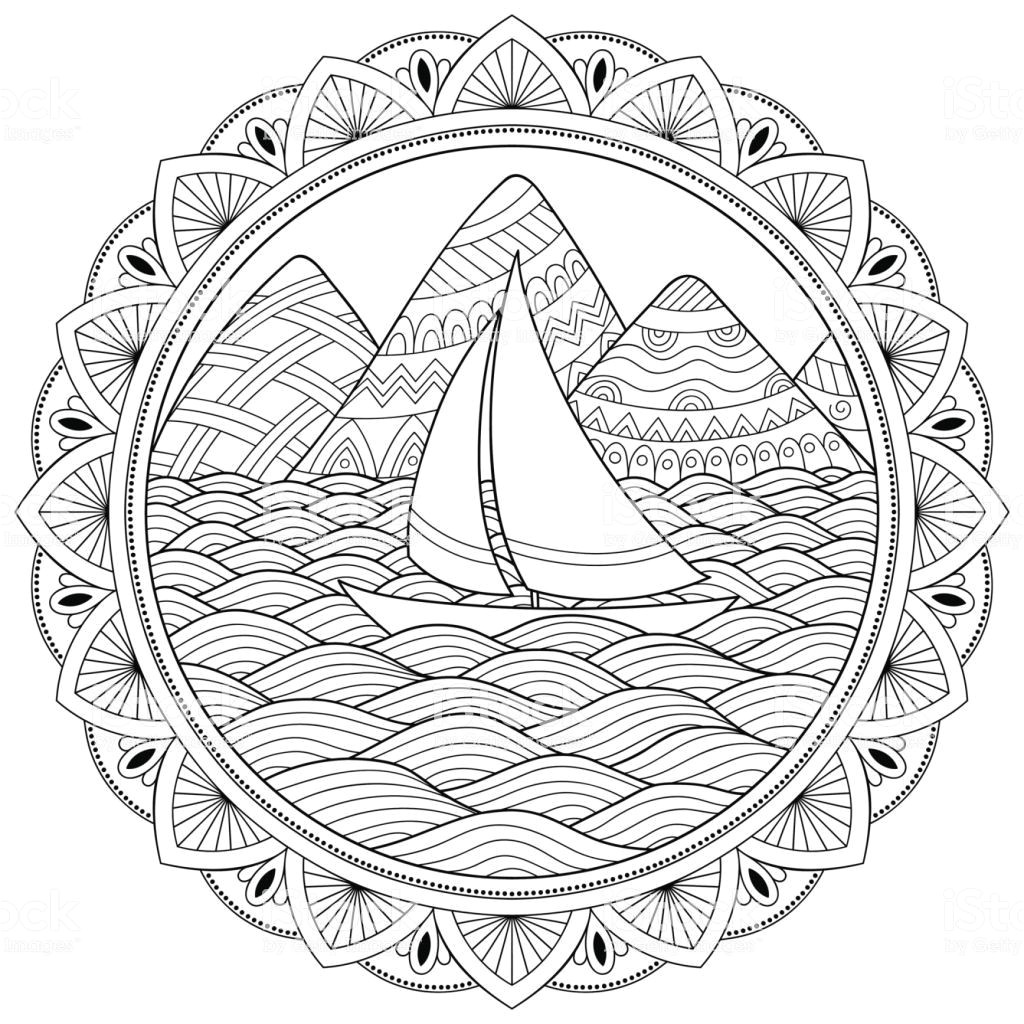 Coloriage D Un Palmier Doodle Pattern In Black and White Landscape Pattern for