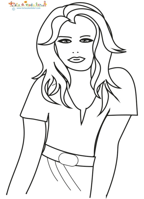 Coloriage D Une Femme Coloriage Visage De Femme 15 Tête à Modeler