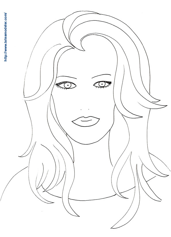 Coloriage D Une Femme Coloriage Visage Femme Dessin 17 Tête à Modeler