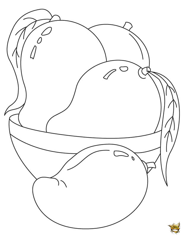 Coloriage D Une Mangue Mangue Est Un Coloriage à Imprimer D Aliments