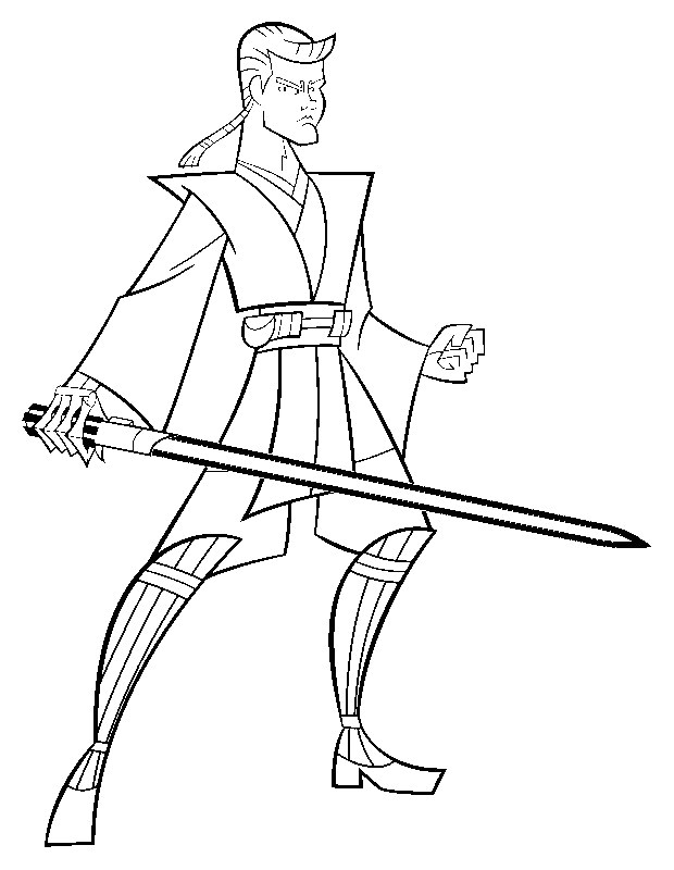 Coloriage De Anakin Skywalker Coloriage Clone Wars Anakin Skywalker 8