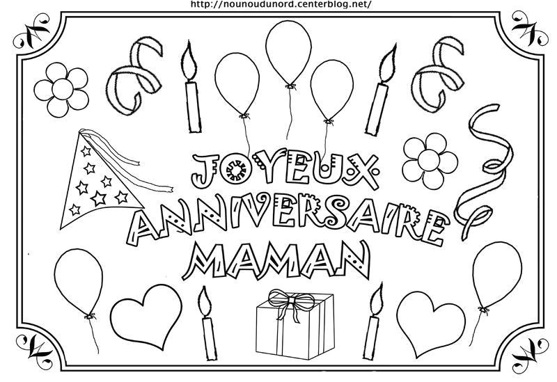 Coloriage De Anniversaire Maman Dessin Facile Pour Anniversaire Maman