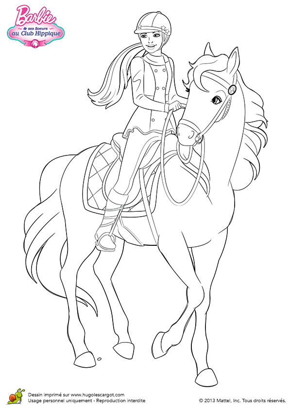 Coloriage De Barbie Cheval A Colorier Dessin De Stacie Galopant Sur son Cheval