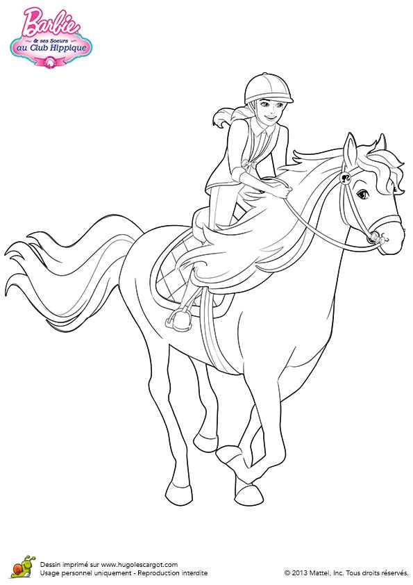 Coloriage De Barbie Cheval Coloriage Stacie Au Trop Avec son Cheval Sur Hugolescargot