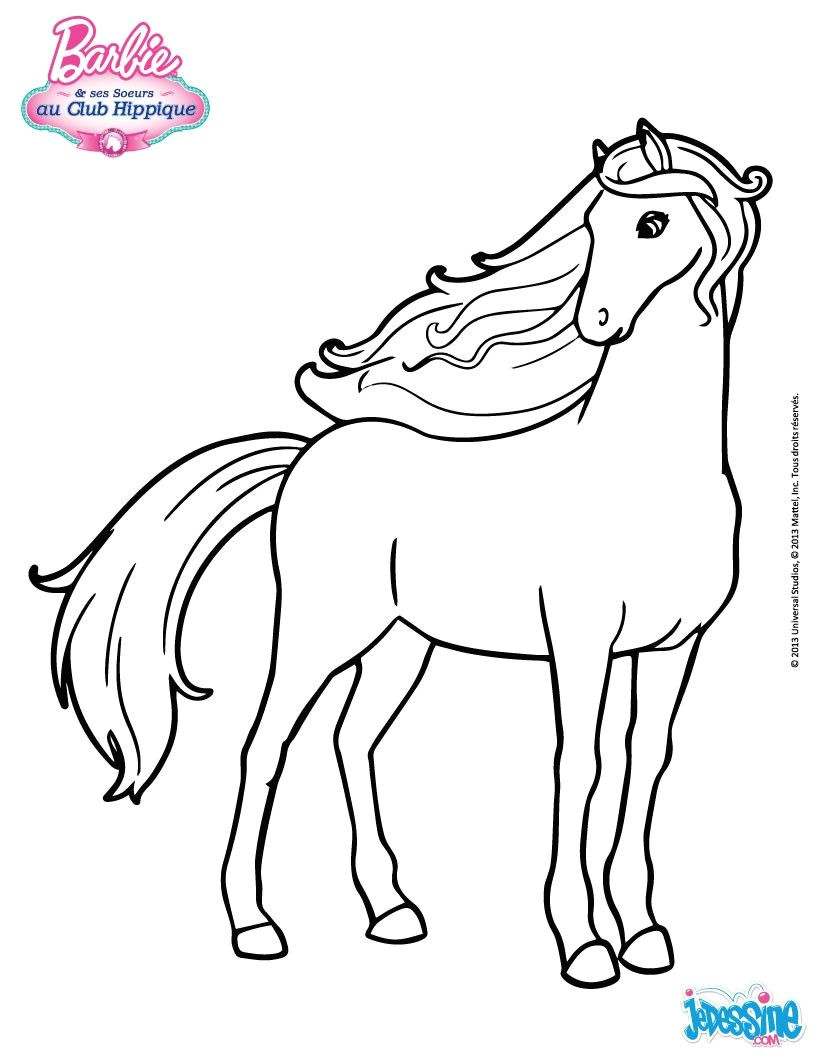 Coloriage De Barbie Cheval Un Beau Coloriage Du Cheval De Barbie à Colorier À