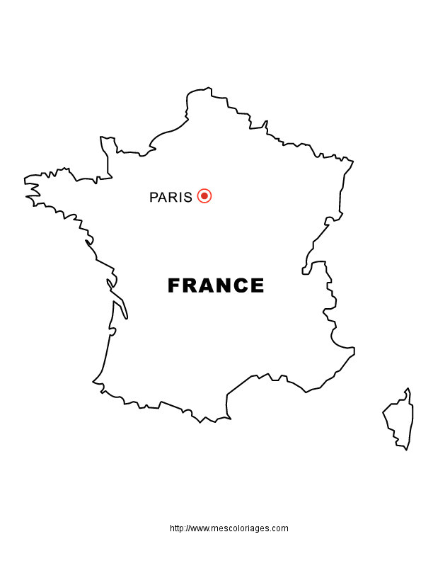 Coloriage De Carte De France Coloriage France Et Sa Capitale Dessin Gratuit à Imprimer