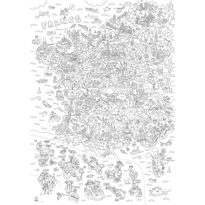 Coloriage De Carte De France Poster à Colorier Carte De France
