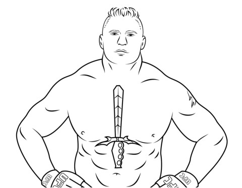 Coloriage De Catch A Imprimer Gratuit Ausmalbild Wwe Brock Lesnar