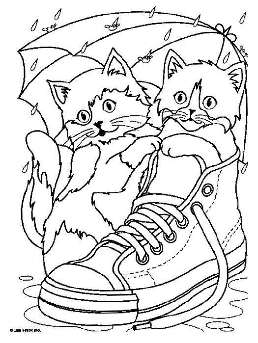 Coloriage De Chatons Gratuit Coloriage A Imprimer Chatons Dans Chaussons Gratuit Et