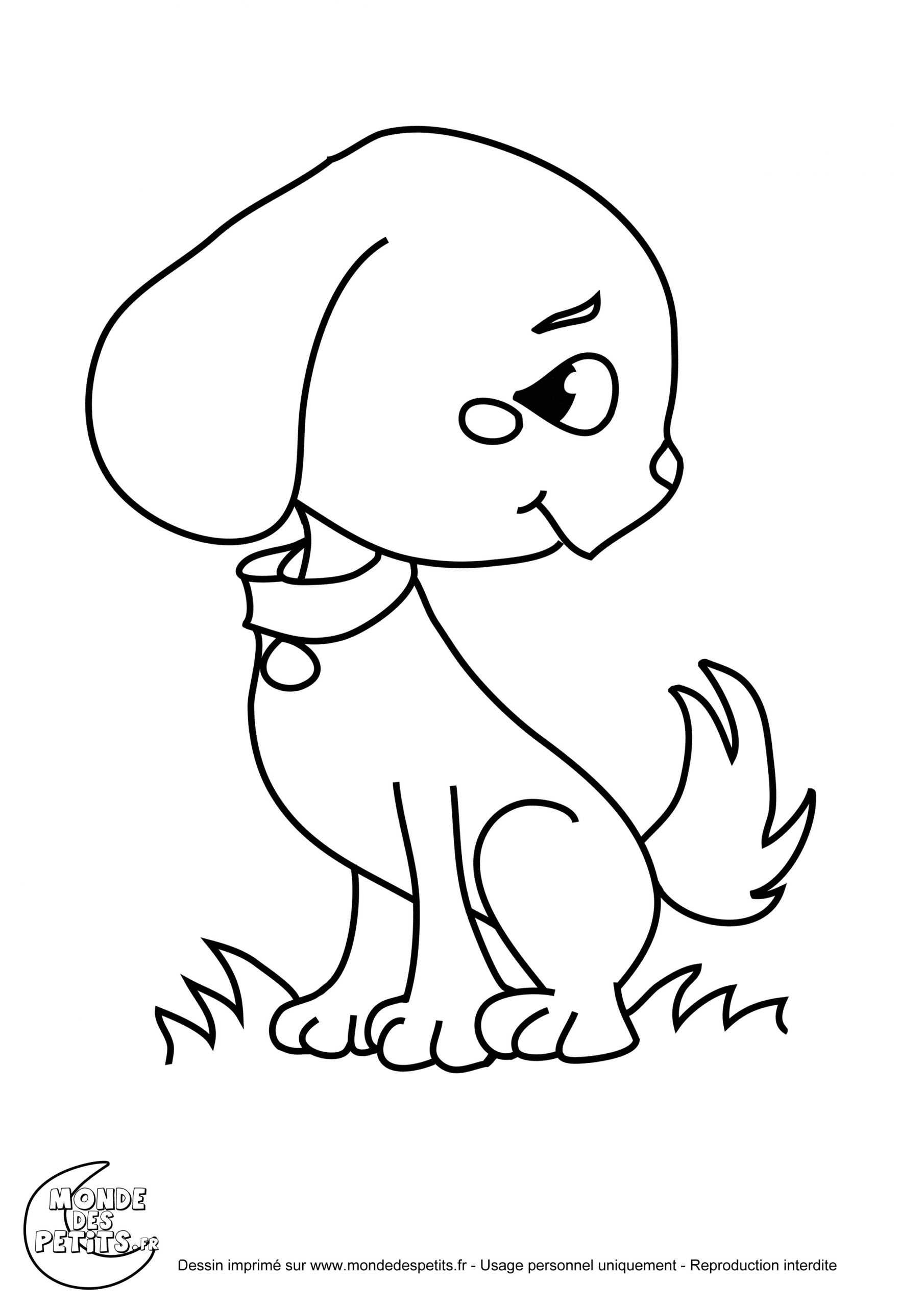Coloriage De Chien Gratuit à Imprimer Monde Des Petits Coloriages à Imprimer
