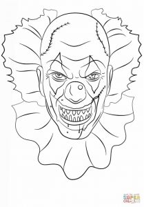 Coloriage De Clown Tueur Scary Clown Coloring Pages