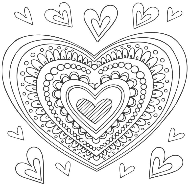 Coloriage De Coeur A Imprimer Gratuit Coloriage De Coeur D Amour