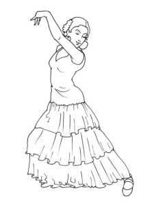 Coloriage De Danseuse Espagnole Ment Dessiner Une Danseuse De Flamenco