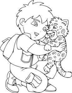 Coloriage De Diego A Imprimer Coloriage De Diego Et son Léopard à Imprimer Sur Coloriage