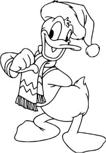 Coloriage De Disney De Noel Coloriage Donald à Noël A Imprimer