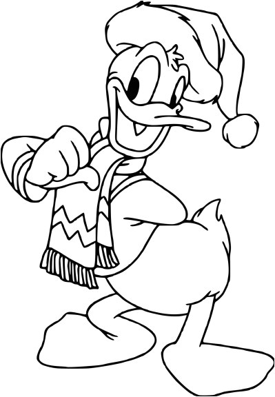 Coloriage De Disney De Noel Coloriage Donald à Noël A Imprimer