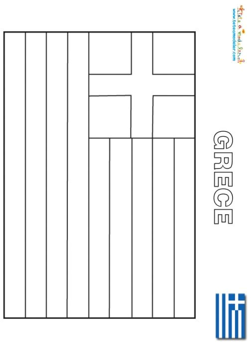 Coloriage De Drapeau Du Monde A Imprimer Coloriage Du Drapeau De La Grèce Les Drapeaux Du Monde