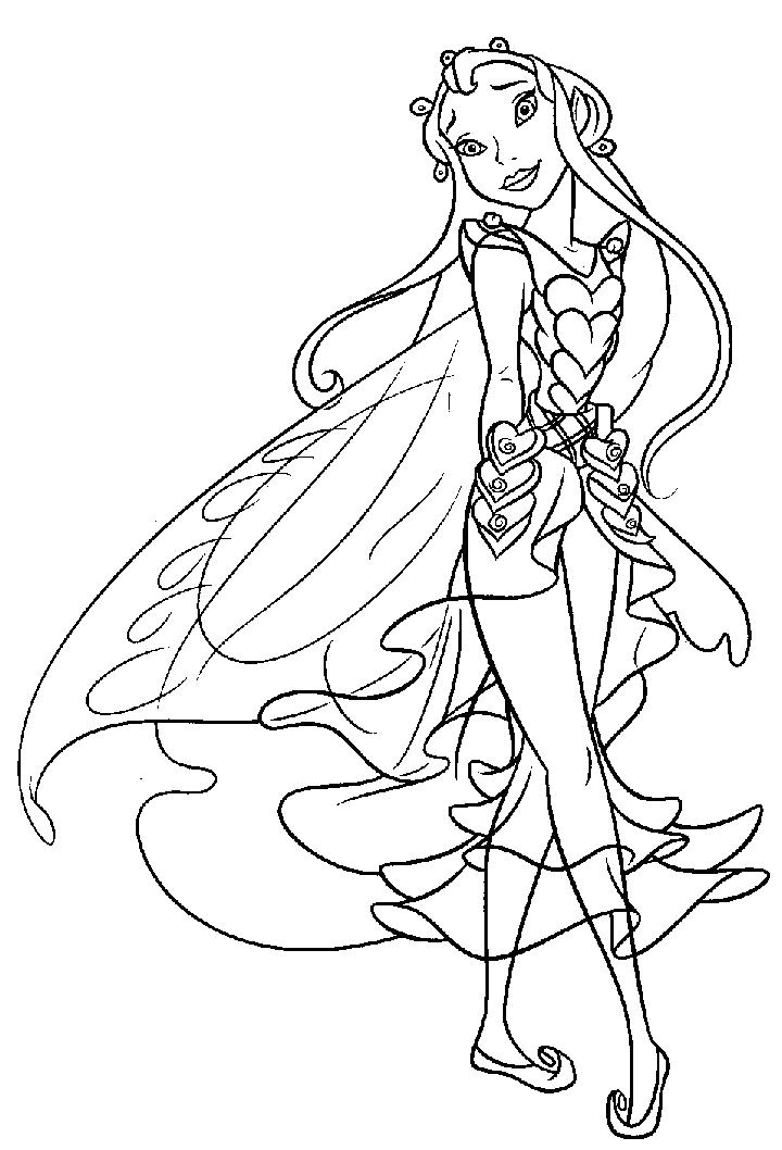 Coloriage De Fées Gratuit Coloriage A Imprimer La Fee Aux Coeurs Gratuit Et Colorier
