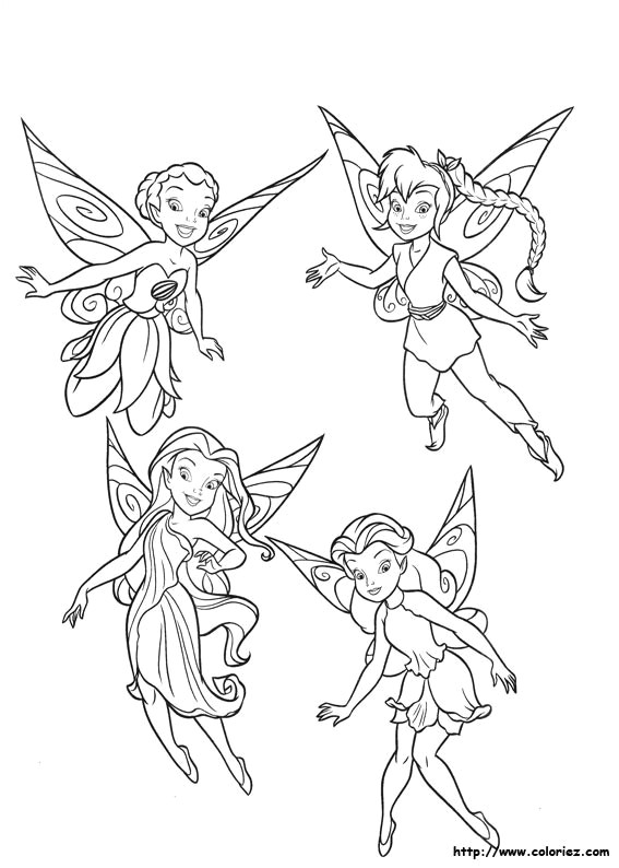 Coloriage De Fées Gratuit Coloriage De La Fee Clochette Et Ses Amis A Imprimer