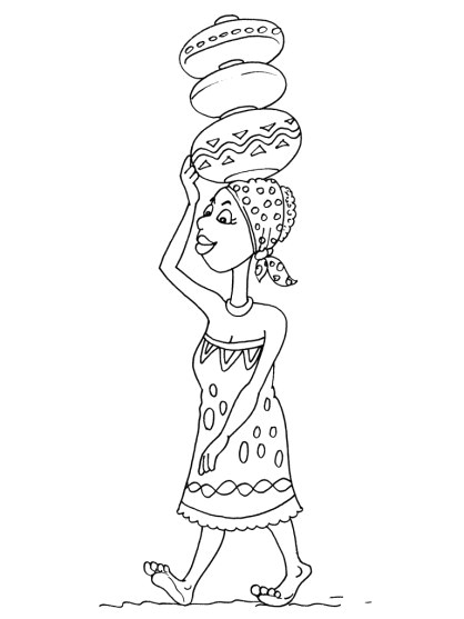 Coloriage De Femme Africaine Dessin Femme Africaine Coloriage Dessins Gratuits Colorier