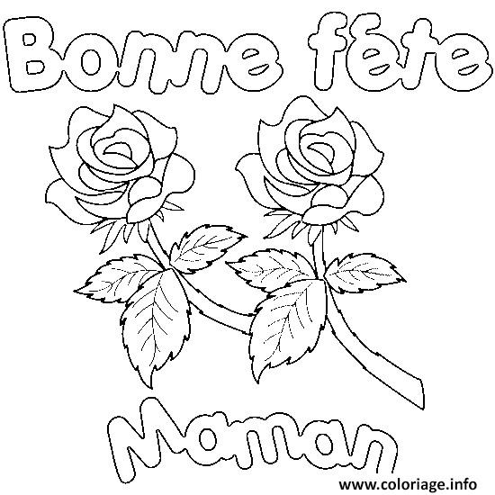 Coloriage De Fete Des Maman A Imprimer Gratuit Coloriage Bonne Fete Maman Roses Jecolorie