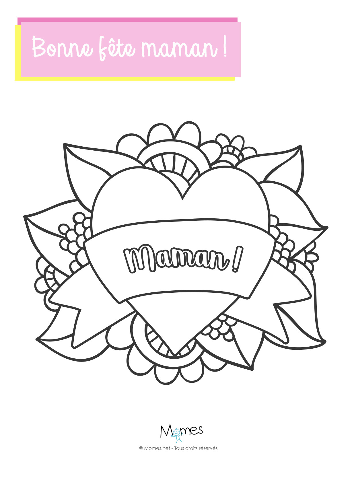 Coloriage De Fete Des Maman A Imprimer Gratuit Coloriage Joli Coeur Pour Maman Momes