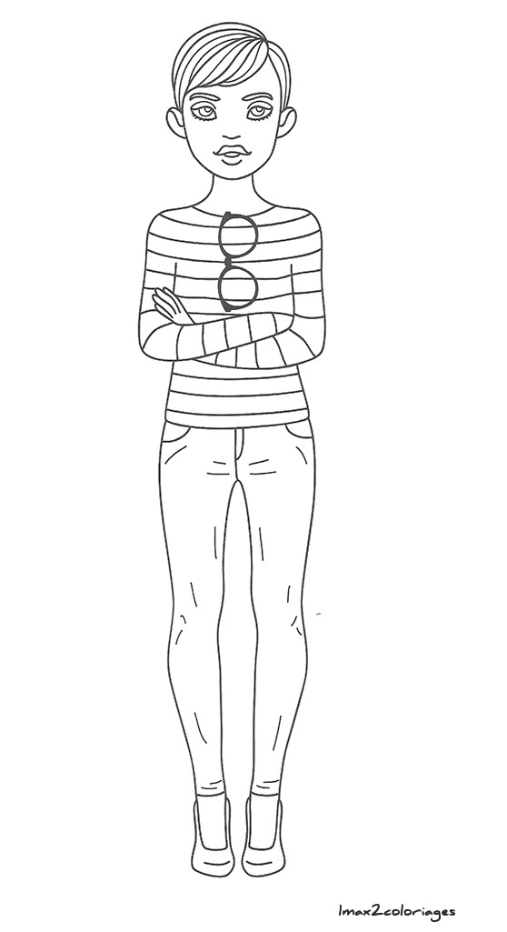 Coloriage De Fille De Mode Amuses toi à Colorier Ces Filles à La Mode La Mode Fille