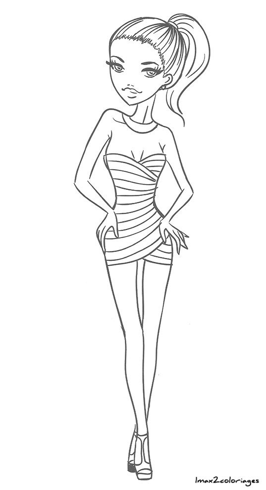 Coloriage De Fille De Mode Amuses toi à Colorier Ces Filles à La Mode La Mode Fille