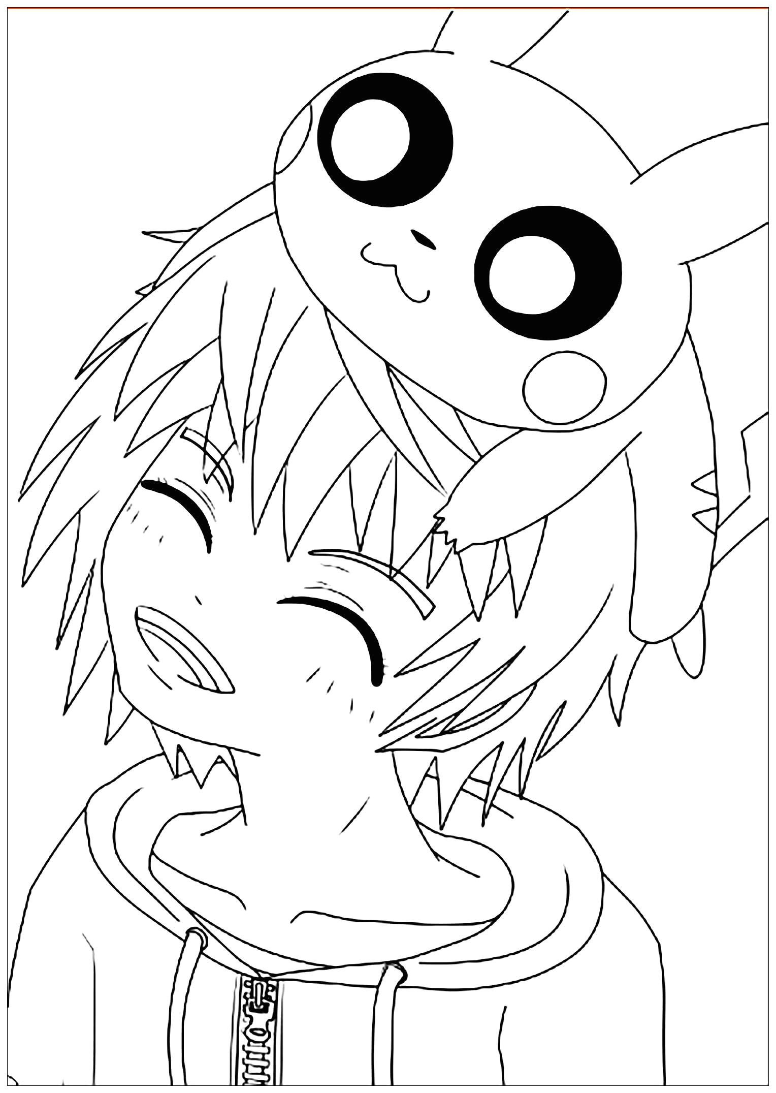 Coloriage De Fille Kawaii Nouveau Coloriage De Grand Garcon Avec Coloriage Kawaii