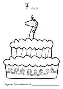 Coloriage De Gateau D Anniversaire 7 Ans Coloriage Imprimer Anniversaire 7 Ans