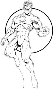 Coloriage De Green Lantern Green Lantern Green Lantern Flying In the Sky Coloring