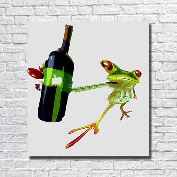 Coloriage De Grenouille Gratuit Acheter Dessin  La Main Abstraite Grenouille Boire Du Vin S Peint  La Main De Grandes Peintures  L Huile Sur toile S De $7 16 Du Ouweili