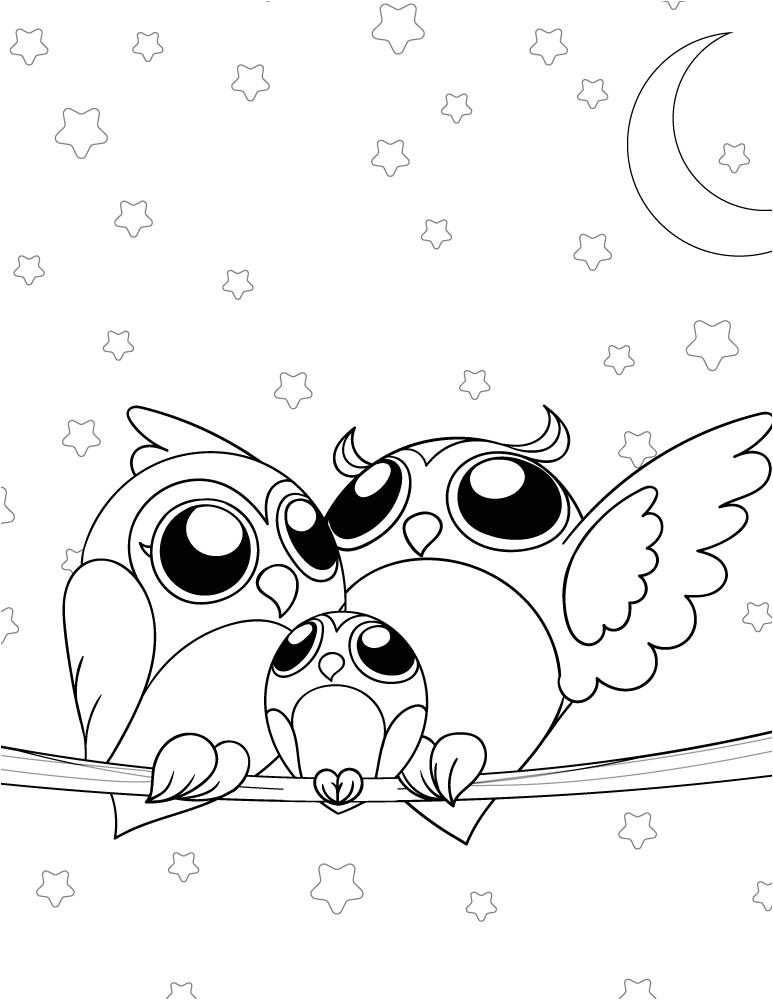 Coloriage De Hiboux A Imprimer Coloriage Famille Hiboux à Imprimer Pour Adulte