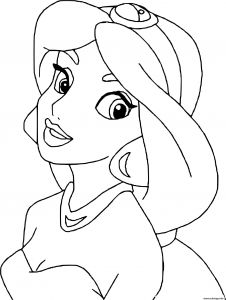 Coloriage De Jasmine Gratuit Coloriage Princesse Disney Jasmine Jecolorie