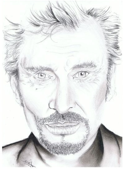 Coloriage De Johnny Hallyday Johnny Hallyday Manvale Dessins Portraits   Partir De Photos