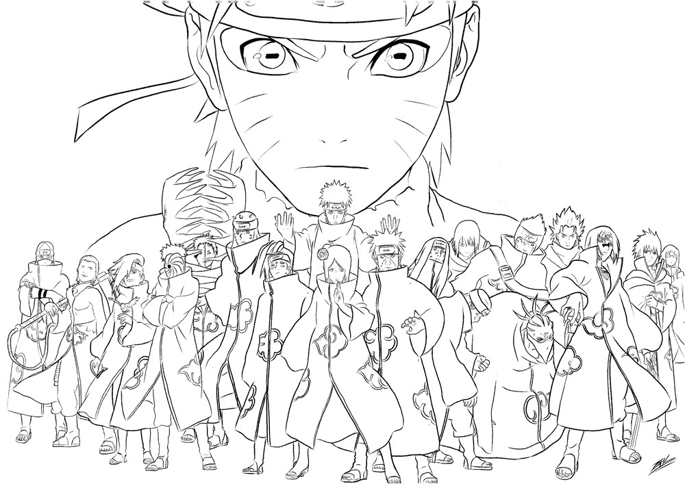Coloriage De L Akatsuki Coloriage De Naruto Contre L Akatsuki Sur Jeux De Naruto