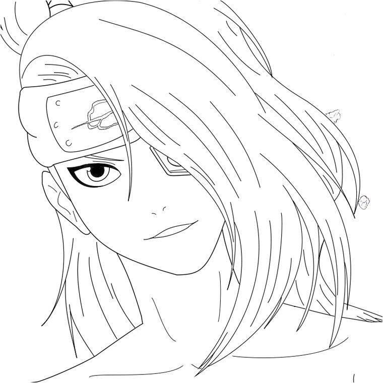 Coloriage De L Akatsuki Deidara Smiling