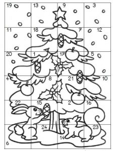 Coloriage De L Avant Calendrier De L Avent à Colorier Vánoce