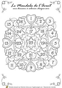 Coloriage De L Avant Coloriage Dessin Mandala Calendrier De L Avent à
