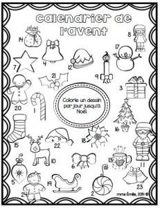 Coloriage De L Avant French Advent Calendar Free Coloriage Du Calendrier De L