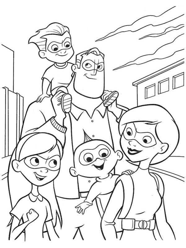 Coloriage De La Famille Coloriage La Famille Indestructibles En Promenade Les